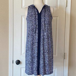 Michael Kors Paisley Sleeveless Tank Dress w/Tassel True Navy New With Tags XS